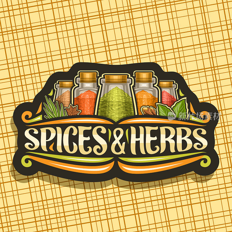 Vector signage for Spices and Herbs